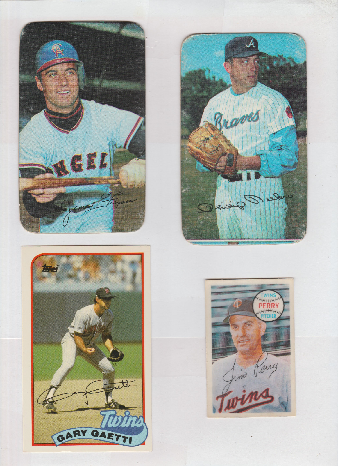 (4) 1970 TOPPS SUPER PHIL NIEKRO #15 LOT ($50) FREGOSI 30 KELLOGG'S PERRY #64 BT