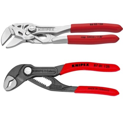 Knipex Mini Cobra & Pliers Wrench Set 2pc 5'' 8603125 & 8701125 Slim