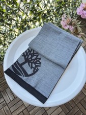 Timberland Men  s Logo Designer Knit Scarf OS Gray 9x70  Long Reversible Acrylic