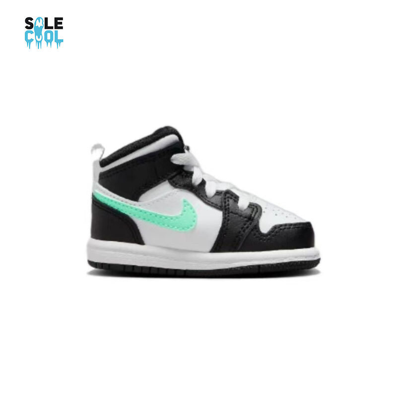 AIR JORDAN 1 AJ1 MID TD TODDLERS WHITE/GREEN GLOW BLACK