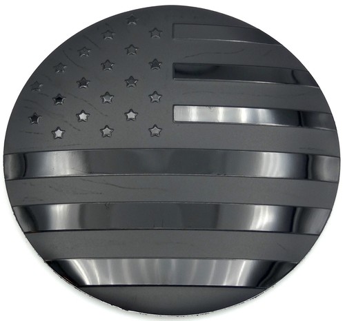 1x Patriotic American Flag Decal Sticker Emblem Aluminum Dome 65mm 2.55" Black - Foto 11 di 21