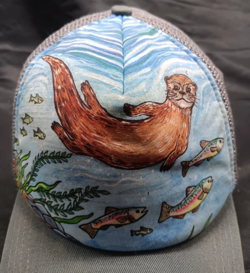 Sunday Afternoons Artist Series River Otter Trucker Hat Cap M/L Snapback - Image 2 of 4