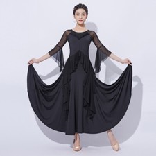 Latin Ballroom Dance Dress Modern Salsa Waltz Standard Long Dress G872 3 Colors