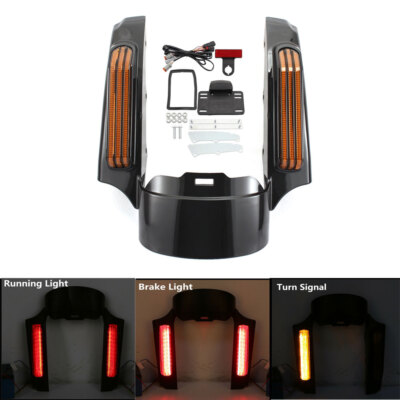Rear Fender w/ Red Brake Amber Turn Signal For Harley Touring CVO RoadKing 14-22