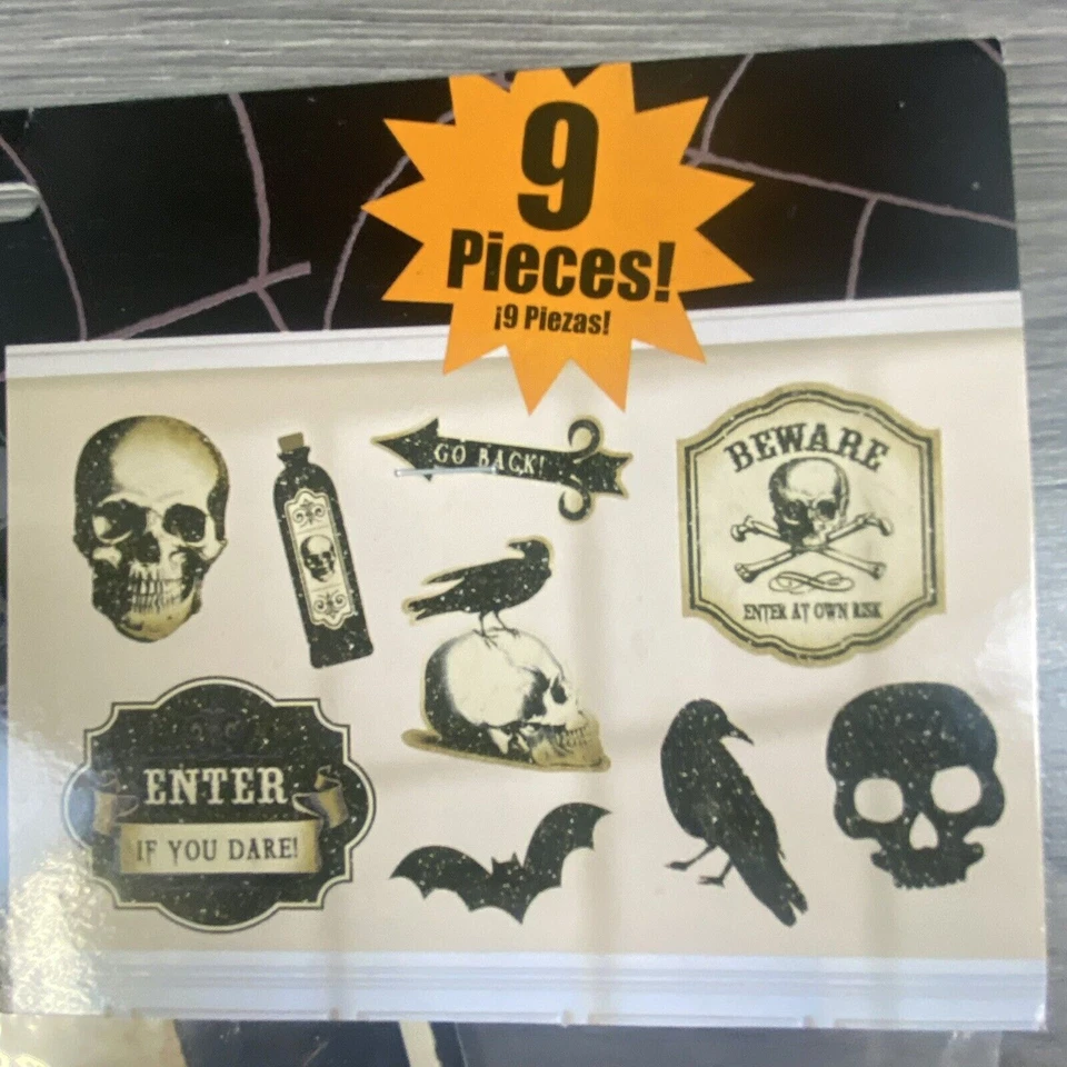 Calavera de miedo brillante recortes decoraciones de fiesta de Halloween calavera/mal horror Foto 3 de 4