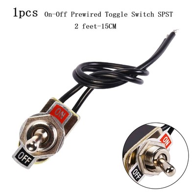 1PC 2 Fu? SPST 6A ON / OFF Prewired Rocker Toggle Switch mit Wire Switch