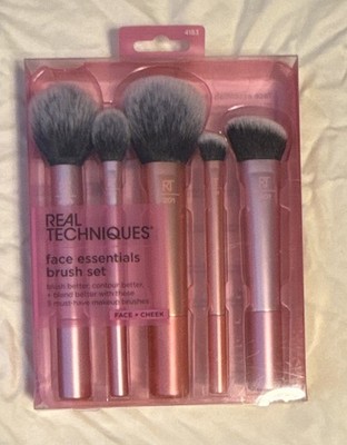 Real Techniques Face Essentials Brush Set 5-Piece Pink and orange Face + Cheek