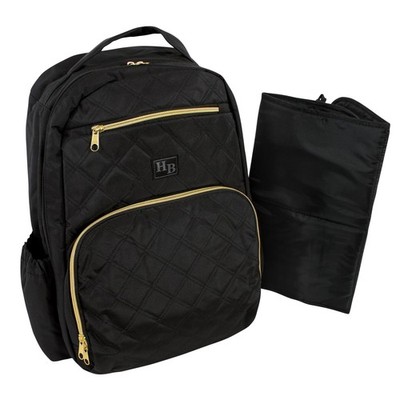 Unisex Baby Premium Diaper Bag Backpack and Changing Pad, Black, One Size