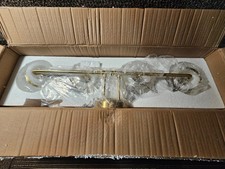 30 in. 4-Light Gold Bathroom Vanity Light with Clear Globe Glass Shades