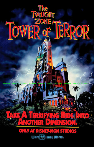 Disney 1994 Twilight Zone Tower of Terror 11 x 17 Poster Hollywood Tower Hotel
