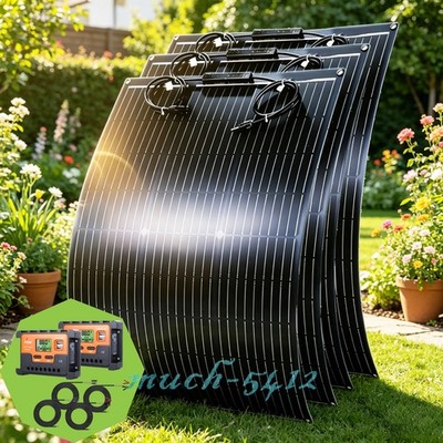 400W Portable Flexible Solar Panel Kit w/ Controller RV Camping Off-Grid Rooftop