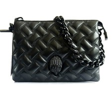 Image of KURT GEIGER Kensington Black Drench Leather Puff 3 Pouch Bag RRP £279 BNWT