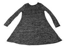 Gap Women's Charcoal Grey Marled Raglan Sleeve A-line Dress Stretch Casual Large