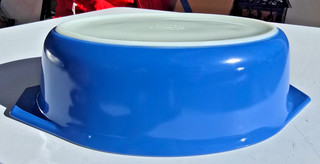 Vintage Pyrex Deep Blue 045 2 1/2 Quart Oval Casserole Baking Dish Bowl Pretty