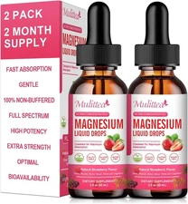 Magnesium Glycinate Liquid, High Potency Magnesium Glycinate, Citrate, Sugar