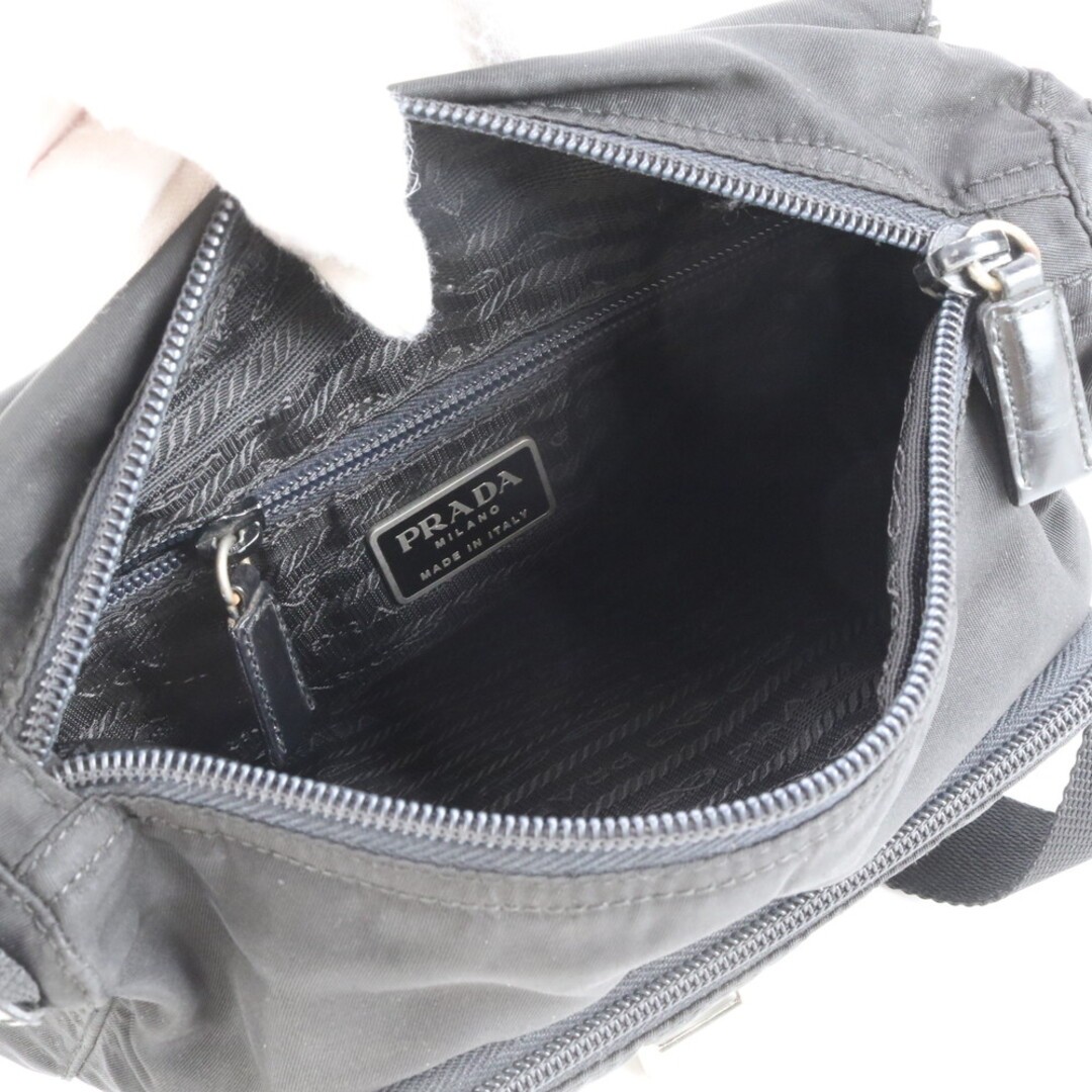 beautiful PRADA Tessuto nylon triangular logo leather shoulder bag crossbody thumbnail 7