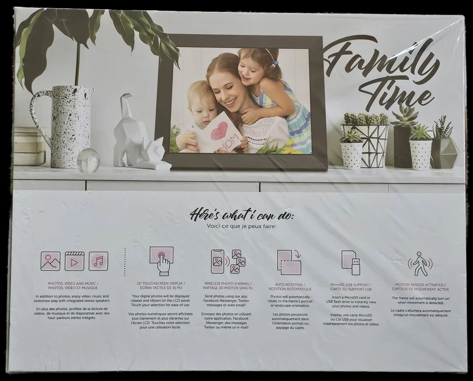 Aluratek 15 Inch Wifi Digital Picture Frame (NEW) - Image 2 of 2