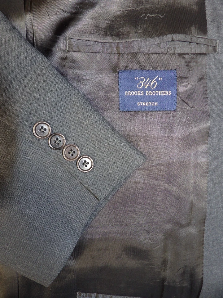Traje Para Hombre Brooks Brothers 44r 38 x 30.5 Gris Oscuro Lana Lycra T-#36 Foto 3 de 4