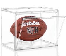 Acrylic Football Display Case Clear Full Size Frame Glass Showcase Box Assemb