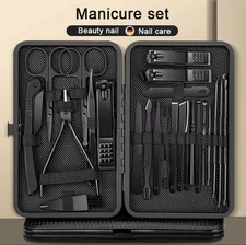 24pcs Nail Clipper Set Stainless Steel Pedicure & Manicure Grooming Kit - NEW