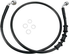 DRAG SPECIALTIES 680219-8BLK Brake Line - Front - Black - +8"