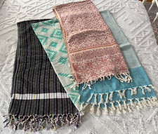 4 Teema Turkish Beach Towels Blankets, 100 Turkish Cotton