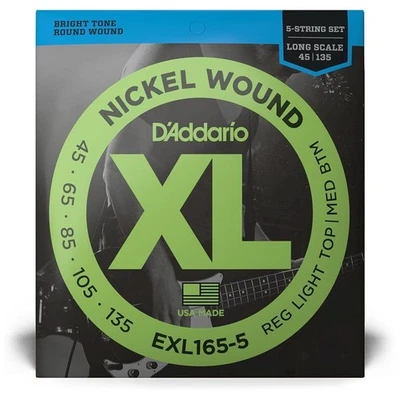 D’Addario EXL165-5 - XL 5-String Bass Nickel Wound, Long Scale 45-135 - Bild 1 von 3