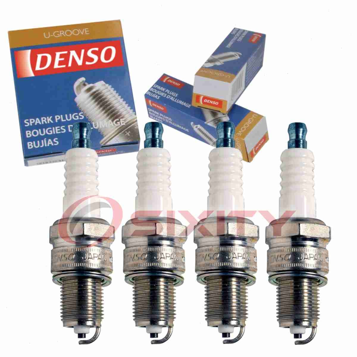 4 pc Denso Standard U-Groove Spark Plugs for 1975-1976 Nissan 620 2.0L L4 cu