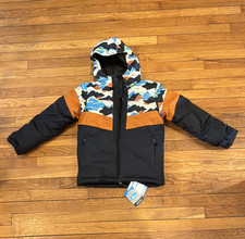 Columbia Lightning Lift II Boys Youth M Hooded Insulated Ski Jacket Geometric