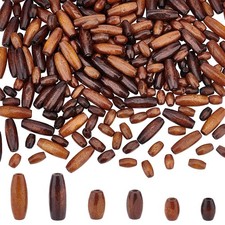 AHANDMAKER 240 Pcs Natural Oval Wood Beads, 6 Style Dyed Wooden Spacer Beads,...