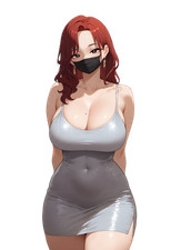 Red-haired Mature Female Vinyl Car Decal Sticker 7" Weatherproof