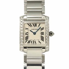 Cartier Tank Francaise SM WE1002S3 Diamond 750 WG Cream Dial Ladies 90318712