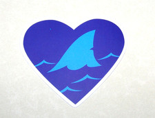 SHARK Jaws Cut Sticker Decal Movie Horror Film Great White Fin Heart Love Sharks