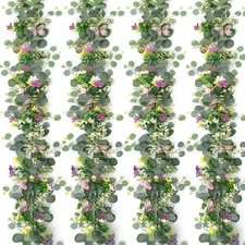 4 Pack 5.68 FT Artificial Daisy Garland with 3D Butterfly, Hanging Fake Flowe...