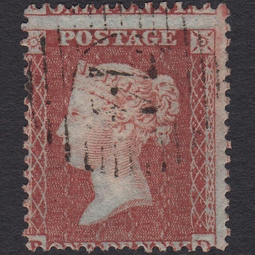 C21_29 GB QV 1855 1d RED-BROWN PLATE 14 SG24-C3(1) PD FU LONDON D&S 74 ...