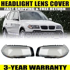 A Pair Front Headlight Lens Headlamp Cover For BMW E83 X3 2004-2010 Left & Right