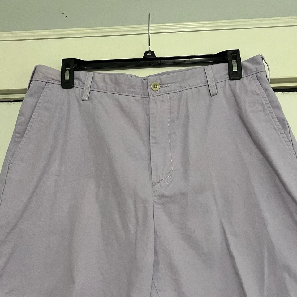 Pantalones Cortos Nautica Flex Hombres 36W Chino Frente Plano Clipper Pantalones Cortos Calce Clásico Lavanda Foto 2 de 4