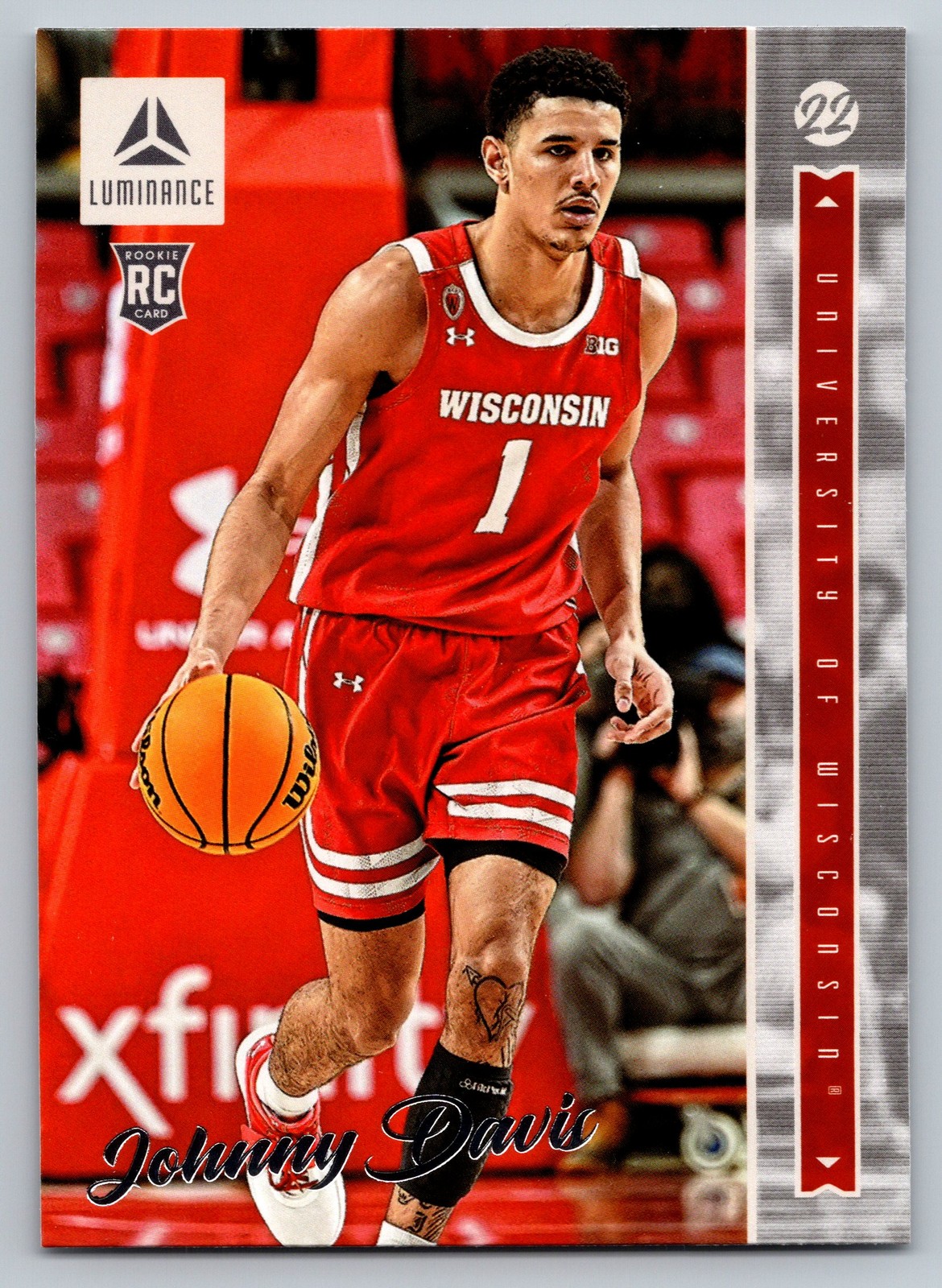 Johnny Davis 2022 Panini Chronicles Draft Picks #39 Luminance Wisconsin Badgers