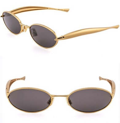 BOTTEGA VENETA 1386 SARDINE BV1386S Metal Gold Gray Unisex Oval