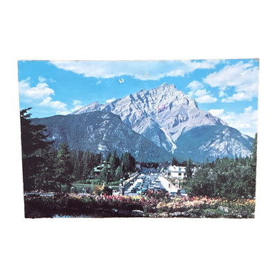 Banff Alberta Canada Rocky Mountains Main Street Cascade Mountain Postcard