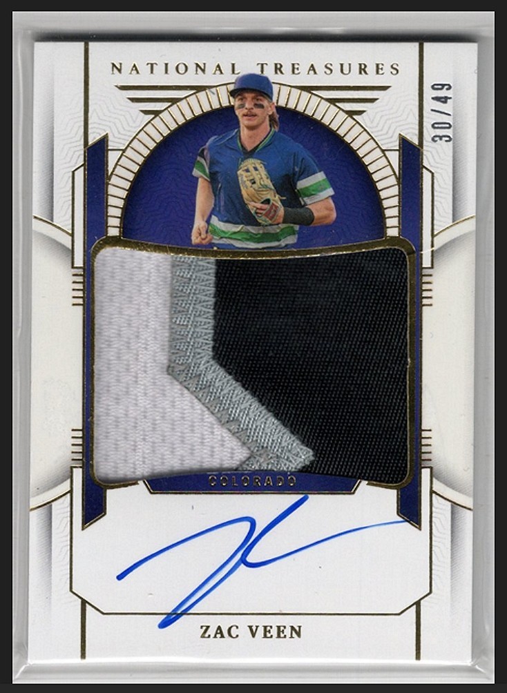 Zac Veen 2024 PMS-ZV  National Treasures  Auto Patch /49 Colorado Call Up