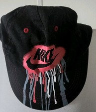 NIKE KIDS PAINT DRIP BASEBALL SWOOSH Black ADJUSTABLE HAT Toddler