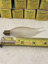 Angelo Petite Pinch Flame Tip Light Bulb 03978 Candelabra 25W FROSTED Lot of 10