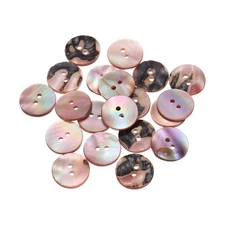 20Pcs Natural Pearl Shell Button, 18mm 2 Hole Mother of Sewing Button, Purple