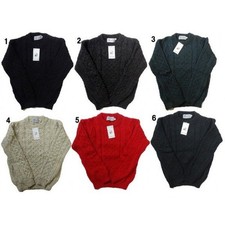 Kerry Woollen Mills Aran Crew Neck Knit Sweater