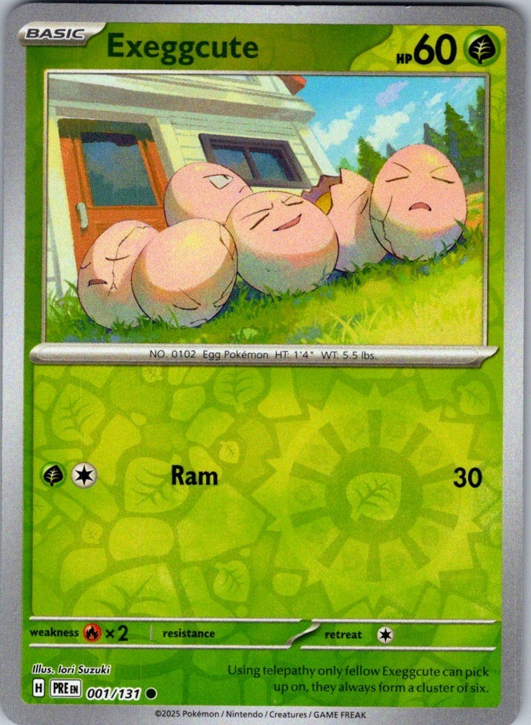 Exeggcute 1/131 Pokémon TCG Prismatic Evolutions Reverse Holo -NM/M
