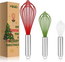 Christmas Whisk Set 3 Sizes Stainless Steel Holiday