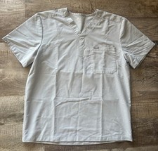 FIGS Shirt Mens XL Gray Technical Collection Scrub Top V Neck Chest Pocket