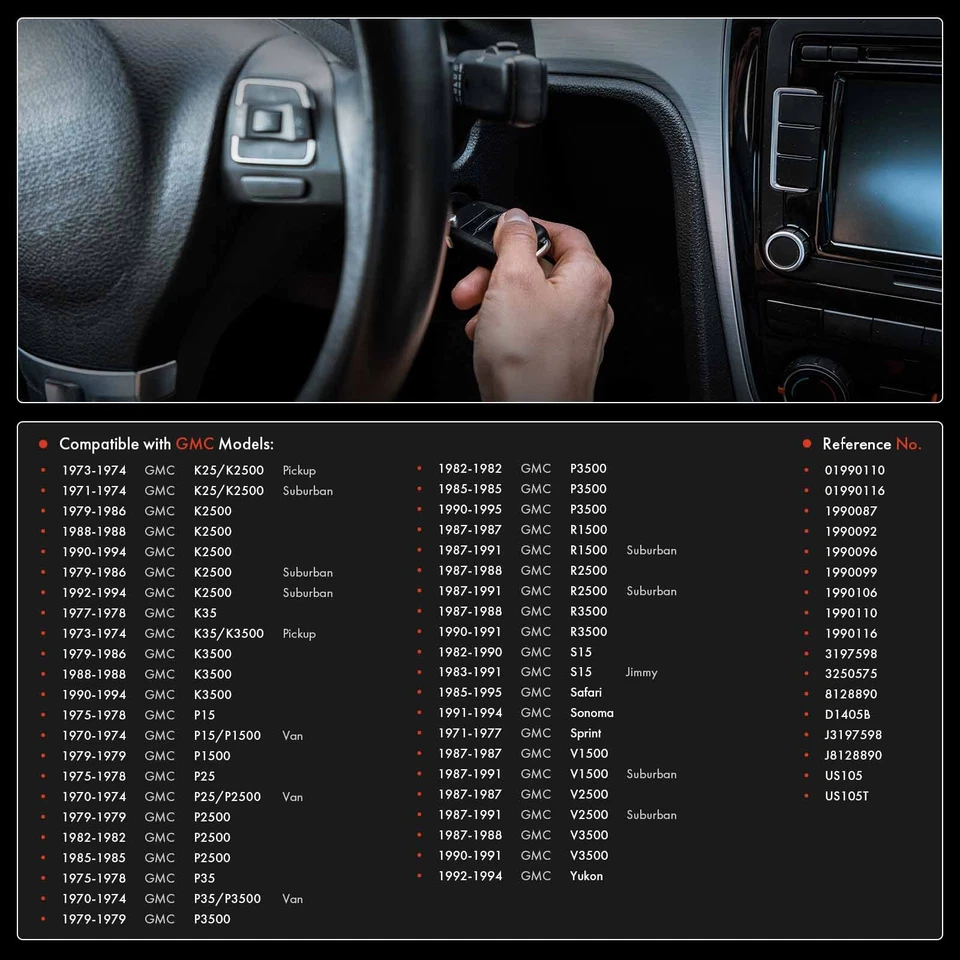 Interruptor de encendido para GMC Yukon K2500 K35 P15 P2500 R2500 S15 V1500 V2500 Safari Foto 2 de 4