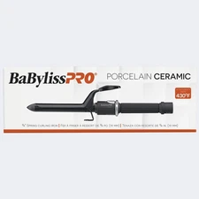 BaBylissPRO Porcelain Ceramic ¾"/19mm Spring Curling Iron *Box May Be Damaged